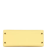 Pre-owned Hermes Kelly Sellier 28 Jaune Poussin Epsom Gold Hardware