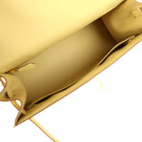 Pre-owned Hermes Kelly Sellier 28 Jaune Poussin Epsom Gold Hardware