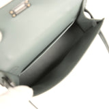 Hermes Kelly Sellier 20 Vert Amande Ostrich Palladium Hardware