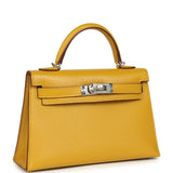 Hermes Kelly Sellier 20 Jaune Ambre Verso Chèvre Mysore Palladium Hardware