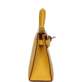 Hermes Kelly Sellier 20 Jaune Ambre Verso Chèvre Mysore Palladium Hardware