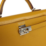 Hermes Kelly Sellier 20 Jaune Ambre Verso Chèvre Mysore Palladium Hardware