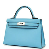 Hermes Kelly Sellier 20 Celeste Epsom Palladium Hardware
