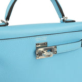Hermes Kelly Sellier 20 Celeste Epsom Palladium Hardware