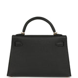 Hermes Kelly Sellier 20 Black Epsom Gold Hardware