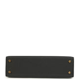 Hermes Kelly Sellier 20 Black Epsom Gold Hardware