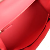Pre-owned Hermes Kelly Sellier 25 Rose Lipstick Chevre Mysore Palladium Hardware