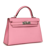 Hermes Kelly Sellier 20 Bubblegum Epsom Palladium Hardware