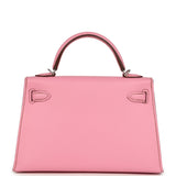 Hermes Kelly Sellier 20 Bubblegum Epsom Palladium Hardware