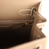 Pre-owned Hermes Kelly Sellier 28 Etoupe Epsom Gold Hardware
