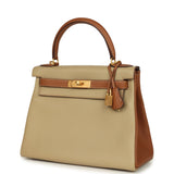 Hermes Special Order (HSS) Kelly Retourne 28 Gold and Trench Clemence Brushed Gold Hardware