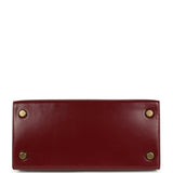 Vintage Hermes Kelly Sellier 20 Rouge H Box Gold Hardware