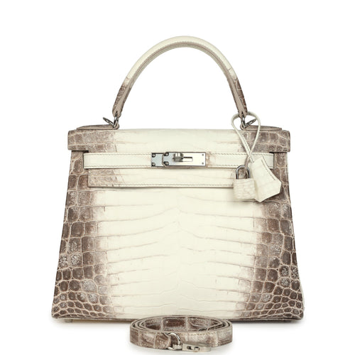 Hermes Kelly Retourne 28 Himalaya Matte Niloticus Crocodile Palladium Hardware