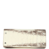 Hermes Kelly Retourne 28 Himalaya Matte Niloticus Crocodile Palladium Hardware