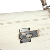 Hermes Kelly Retourne 28 Himalaya Matte Niloticus Crocodile Palladium Hardware