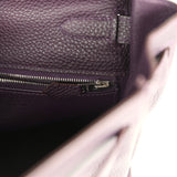 Pre-owned Hermes Kelly Retourne 35 Raisin Togo Palladium Hardware