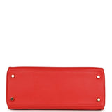Pre-owned Hermes Kelly Retourne 28 Rouge Tomate Evercolor Gold Hardware