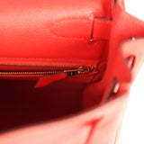 Pre-owned Hermes Kelly Retourne 28 Rouge Tomate Evercolor Gold Hardware