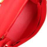 Vintage Hermes Kelly Retourne 35 Rouge Vif Gulliver Gold Hardware