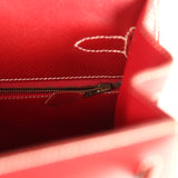 Vintage Hermes Kelly Sellier 35 Rouge H Veau Grain Lisse Gold Hardware