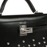 Hermes Kelly Sellier 20 Clouté Black Box Palladium Hardware