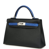 Hermes Kelly Sellier 20 Bleu De Minuit Madame and Bleu Electric Matte Alligator Mississippiensis Touch Palladium Hardware