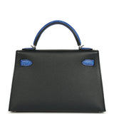 Hermes Kelly Sellier 20 Bleu De Minuit Madame and Bleu Electric Matte Alligator Mississippiensis Touch Palladium Hardware