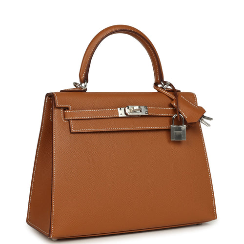 Hermes Kelly Sellier 25 Gold Epsom Palladium Hardware