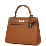 Hermes Kelly Sellier 25 Gold Epsom Palladium Hardware