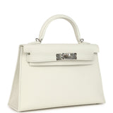 Hermes Kelly Sellier 20 New White Epsom Palladium Hardware