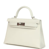 Hermes Kelly Sellier 20 New White Epsom Palladium Hardware