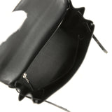Hermes Kelly Retourne 25 Black Cheri Palladium Hardware