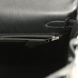 Hermes Kelly Retourne 25 Black Cheri Palladium Hardware