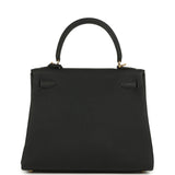 Hermes Kelly Retourne 25 Black Togo Gold Hardware