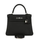 Hermes Kelly Retourne 28 Black Togo Palladium Hardware
