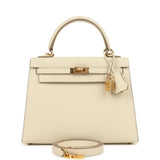 Hermes Kelly Sellier 25 Craie Epsom Gold Hardware