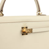 Hermes Kelly Sellier 25 Craie Epsom Gold Hardware