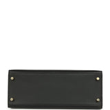 Pre-owned Hermes Kelly Sellier 28 Black Epsom Gold Hardware