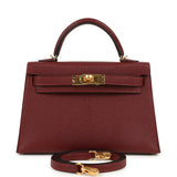 Hermes Special Order (HSS) Kelly Sellier 20 Rouge H Verso Chevre Mysore Gold Hardware