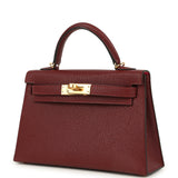 Hermes Special Order (HSS) Kelly Sellier 20 Rouge H Verso Chevre Mysore Gold Hardware