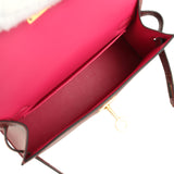 Hermes Special Order (HSS) Kelly Sellier 20 Rouge H Verso Chevre Mysore Gold Hardware