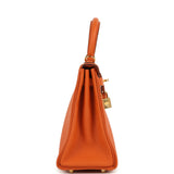 Hermes Kelly Retourne 25 Orange Togo Gold Hardware