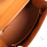 Pre-owned Hermes Kelly Sellier 25 Gold Epsom Palladium Hardware
