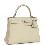 Pre-owned Hermes Special Order (HSS) Kelly Retourne 28 Beton Verso Togo Brushed Palladium Hardware