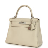 Pre-owned Hermes Special Order (HSS) Kelly Retourne 28 Beton Verso Togo Brushed Palladium Hardware
