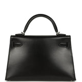 Pre-owned Hermes Kelly Sellier 20 Black Box Palladium Hardware