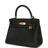Hermes Kelly Retourne 28 Black Clemence Gold Hardware
