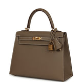 Hermes Kelly Sellier 25 Etoupe Epsom Gold Hardware