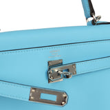 Hermes Kelly Retourne 25 Celeste Swift Palladium Hardware