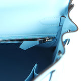 Hermes Kelly Retourne 25 Celeste Swift Palladium Hardware